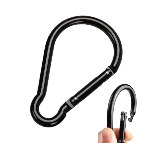 Mosquetón resistente – Hebilla de aleación de aluminio de 10 cm | Gancho fuerte para mochila, anillo conector de gran tamaño para camping, senderismo, pesca, accesorio de utilidad seguro multiusos