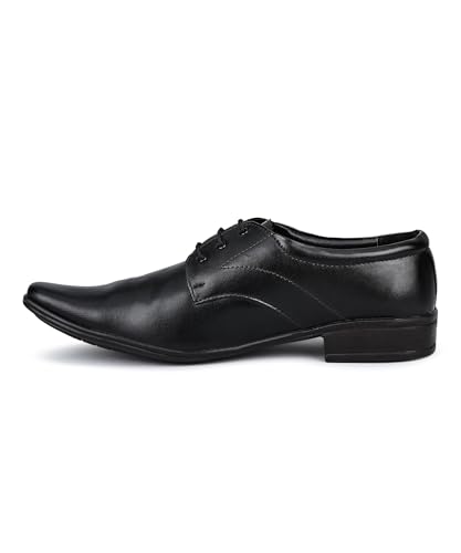 Image of Men's Synthetic Leather Black Formal Stylish Shoes