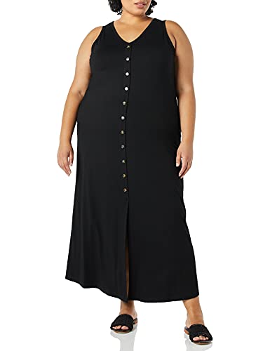 Karen Kane Women s Plus Size Button-UP Alana Maxi Dress, Black, 1X