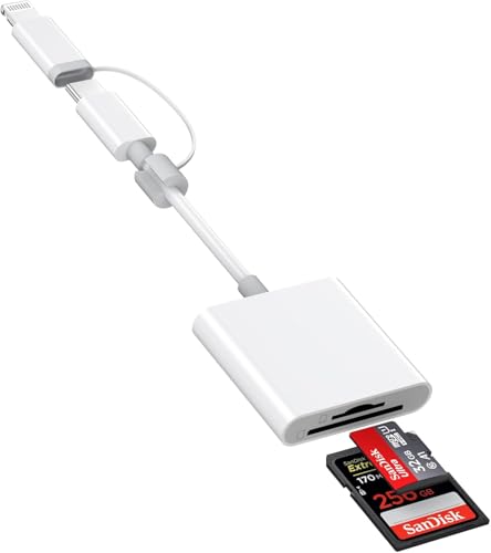 SD Card Reader for iPad,[Apple MFi Certified] Dual Card Slot Memory Card Reader for iPhone Supports...