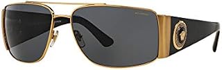 Versace Man Sunglasses, Gold Lenses Metal Frame, 63mm, Gold, Size 15.0