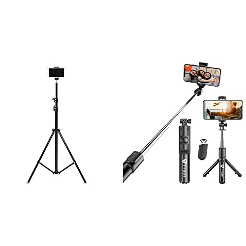 Image of Tygot Lightweight & Portable Portable 7 Feet (84 Inch) Long Tripod Stand with Adjustable Mobile Clip