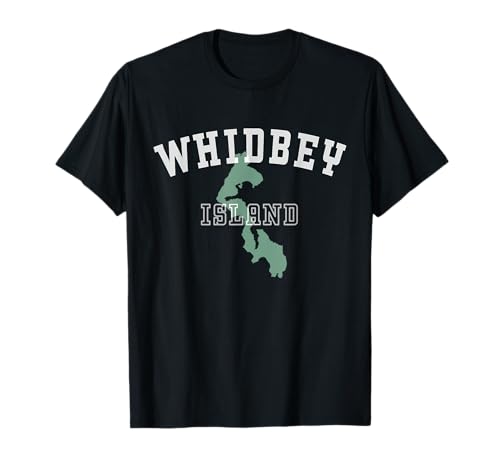 Whidbey Island WA Map Silhouette T-Shirt