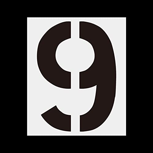 18 Inch Number Letter Stencil 26 Alphabet and 10 Number Stencil Reusable Painting Number Templates for Cake Stencil Address Number Painting Stencils Templates (Number 9)