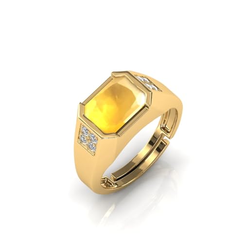 7.25 Ct Included Yellow Sapphire Solitaire Ring,925 Silver 14K yellow Gold Plated Natural Yellow Sapphire Classic Ring for Anniversary Emerald Shape Gemstone Ring Christmas Gift4