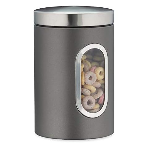 Relaxdays Recipiente Almacenamiento Cocina con Tapa y Ventana Cover
