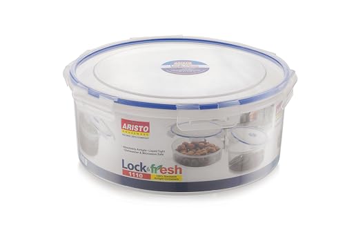 Image of Aristo Lock & Fresh 1110 Multi-Purpose Plastic Containers With Lid For Kitchen Storage Pulses, Rice,Snacks,Multipurpose Use |Food Grade Bpa Free Leak,Transparent