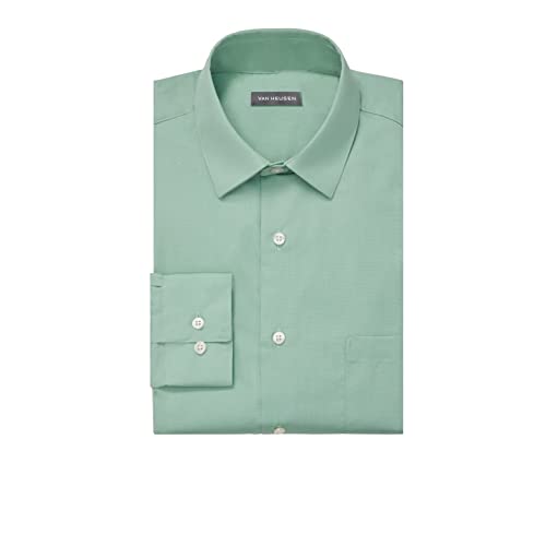 Image of Van Heusen Men's Poplin Regular Fit Solid Point Collar Dress Shirt
