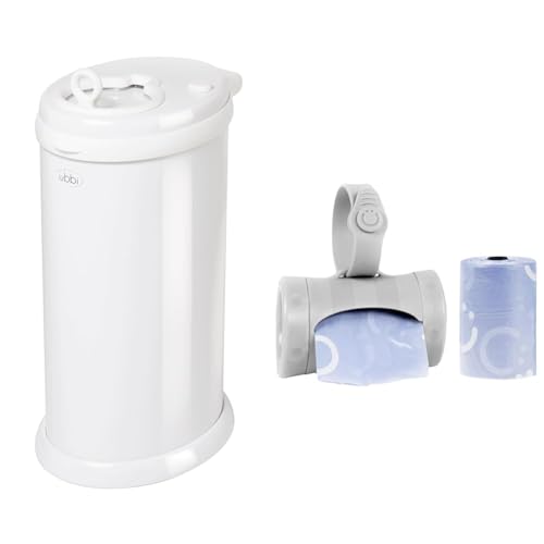 Ubbi Steel Diaper Pail Bundle with Retractable On The Go Travel Bag Dispenser for Diaper Changes image 2