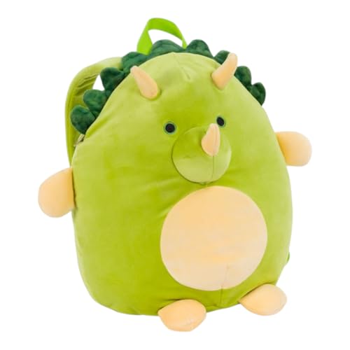 Mochila de dinosaurio peluche infantil multicolor ligera con asas ajustables 2