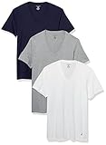 Nautica Men's Cotton V-Neck T-Shirt-Multi Packs, White/Peacoat/Heather Grey, X-Large