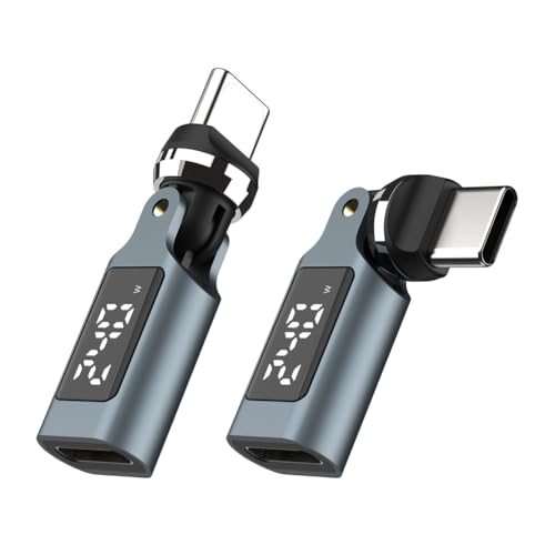 Tlfapf USB Type-C To Type-C�A�_�v�^�[ 2�Z�b�g 240W�}���[�d�R���o�[�^�[ 480Mbps�f�[�^�]�� 540°��]�f�W�^���f�B�X�v���C�R�l�N�^