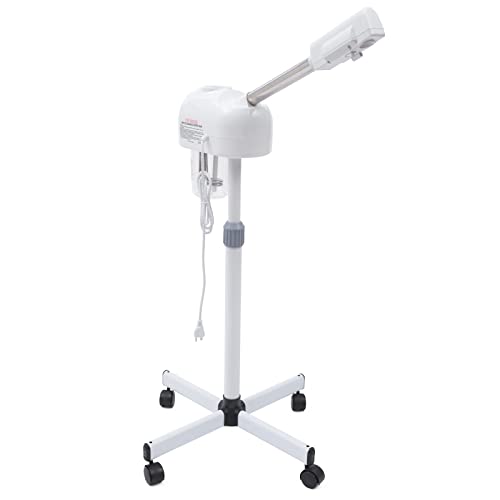 Professional Ozone Facial Steamer for Clean Skin, Facial Steamer with LCD Display,Timer Function, Adjustable Height & Rolling Wheels for Esthetician, Use at Home & Salon, Spa with Hot Mist