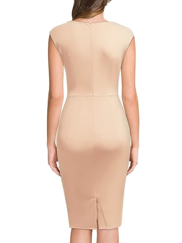 Image of Miusol Women's Retro Ruffle Style Slim Work Pencil Dress