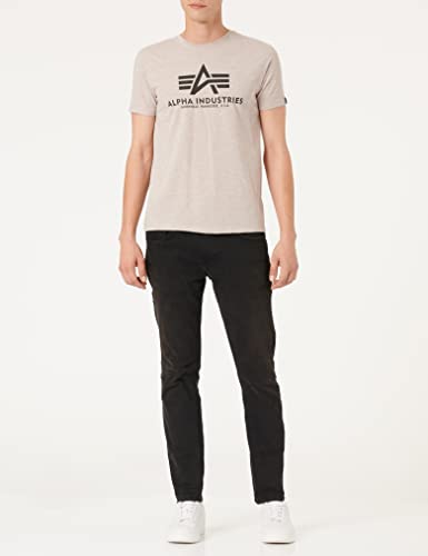 Alpha Industries Basic T-Shirt für Herren Hazel Melange – Ansicht 4