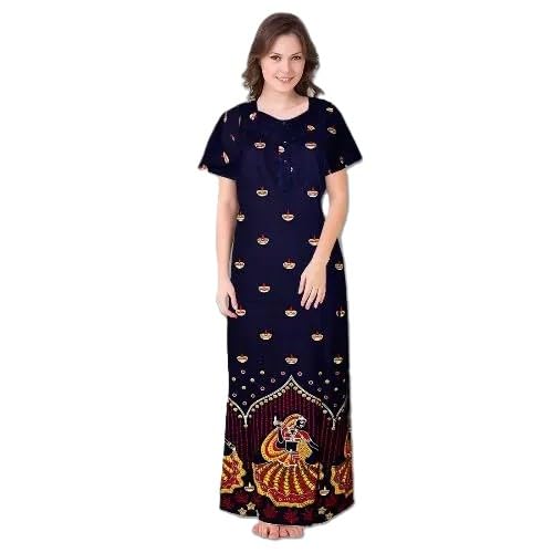 Women's Cotton Floral Print Maxi Nighty 55 Inch-picture-38
