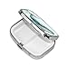 Coastal Whale and Seashell Pill Box with Mirror 2 Compartments Square Pill Organizer for Pocket