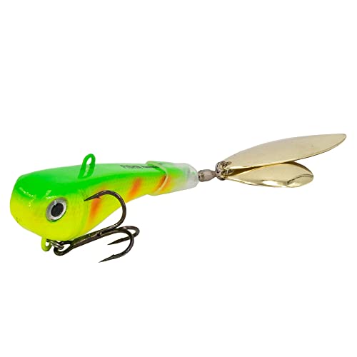 FISHN®Grumpy Spinner, Jig Spinner - bait, artificial bait for fishing for pike cod, perch, trout and pike-perch (30g, Lemon) - Image 2