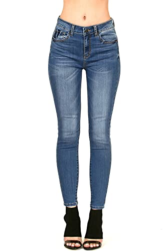 Wax Jeans Women's Juniors High Waist Light Distressing Skinny Jeans