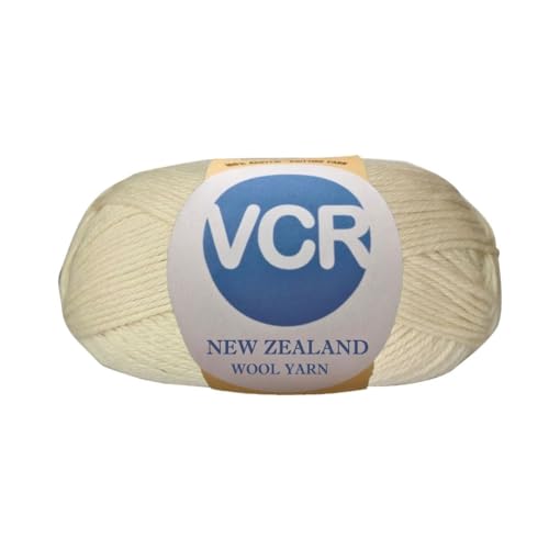 Image of VCR Off White Chunky Wool Yarn, 100 Grams, Hank, 196 Meters, 100% New Zealand Wool Knitting Yarn, Soft Crosia Thread Suitable for Baby Blankets & Booties Pack of 1