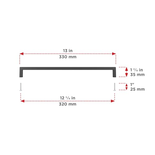 Image of Richelieu | Lambton 12 5 /8-in (320 mm) Matte Black Rectangular Cabinet Pull