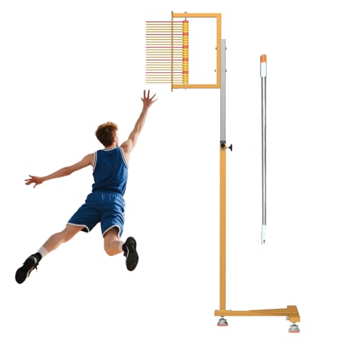 ZGGJZKV Adjustable Height Vertical Jump Measurement Tool, 90.55'-141.73' Vertical Jumping Challenger Tester, Floor Standing Vertical Measure Stick Pole for Basketball Volleyball Training Aid