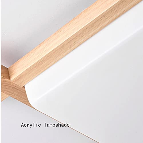 Lampe de plafonnier LED en bois massif avec diffuseur acrylique de 48cm