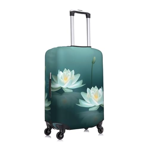 Dragonfly With Water Lily Print Luggage Suitcase Covers Elastic Washable Luggage Protector Luggage Covers For Suitcase3