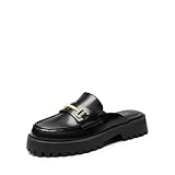 DREAM PAIRS Mules for Women, Comfortable Loafer Mules Slip On Chunky Business Casual Shoes,Size 8,Black,SDML2405W