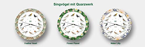 Vogeluhr Kookoo Singvögel Water Lily mit Quarzwerk und Vogelstimmen