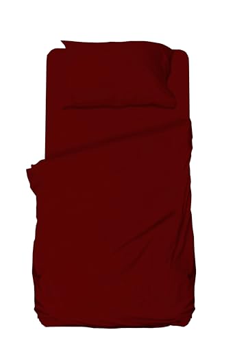 hermet Parure de lit 1 Place et demie en Microfibre, Pourpre, Parure de lit, Drap Plat, Drap-Housse avec Coins, taie d'oreiller, Winner