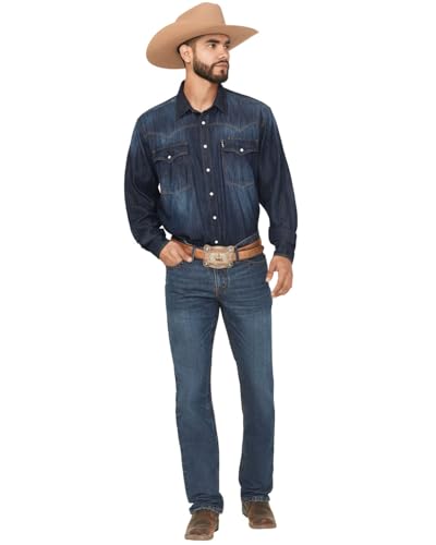 Cinch Men's Ian Dark Wash Slim Bootcut Rigid Denim Jeans - MB31436001 29W x 34L US