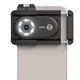 200x Handy-Mikroskop linse mit CPL,Handy-Mikroskoplinse mit LED UV-Licht/Universal-Clip, praktisches Mini-Mikroskop für Android/iPhone