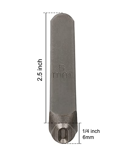 YKLP 1/4" Metal Number Stamps Set, 6mm Steel Number Punch DIY Tool for Leather, Brass, Aluminum, Mild Steel 9Pcs(0-9) - Image 4