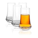 JoyJolt Cosmos Collection Crystal Shot Glass – Set of 4 Modern Shot Glasses – Tequila Shot Glasses with 2.5 Oz Capacity – Non-Lead Premium Crystal Shot Glasses – Heavy-Base Housewarming Shot Glasses