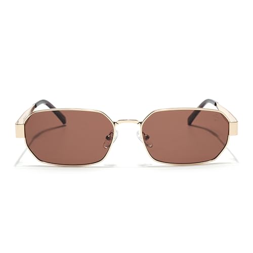 Image of EYEJACK by Voyage UV Protected Black Rectangle Sunglasses for Men & Women