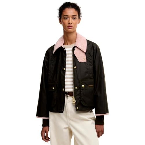 Amazon.com: Barbour Women's Cropped Beadnell Waxed Jacket, Archive