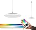 Produktbild EGLO connect LED Pendelleuchte Frattina-C, 1 flammige Hängelampe, Hängeleuchte aus Stahl und Kunststoff in Nickel-Matt, Weiß, Farbtemperaturwechsel (warm, neutral, kalt), RGB, dimmbar