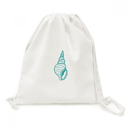 Toile Drawstring Backpack haut de gamme illustration escargot bleu