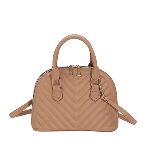 Sac à main en cuir uni pour femme élégante avec double zip de rangement