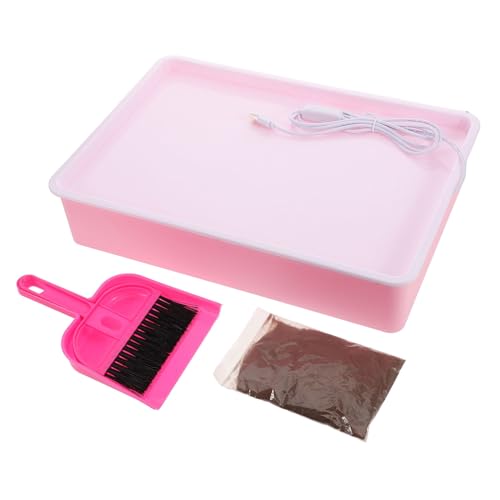 Yardwe 1 Juego Aula Montessori Bandeja Artesanal Bandeja De Arena Bandejas Artesanales Para Bandejas De Arena El Plastico Rosa
