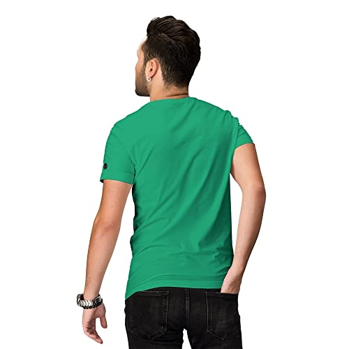 Camiseta Basic Cotton Gola V - Polo Match (G, Verde)