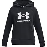 Under Armour girls Rival Fleece Big Logo Hoodie, (001) Black / / White, Small