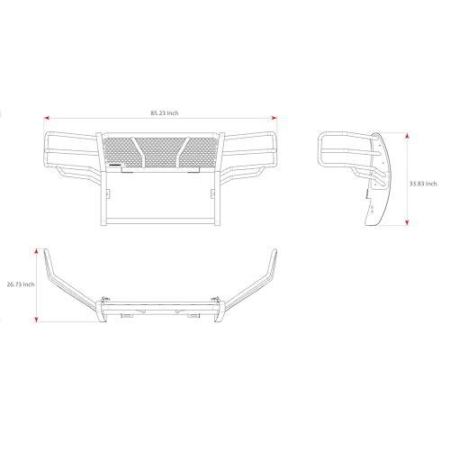 Image of BLACK HORSE RU-CHSI11-B Black Rugged Grille Guard