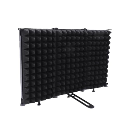 Cabina acústica plegable de 3 paneles para aislamiento vocal de escritorio para estudio de grabación y podcast miniatura 1