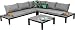 Produktbild Kare Design Outdoor Sitzgruppe Holiday, Loungemöbel Outdoorlounge, XXL Lounge Möbel Balkon, Gartenmöbelsitzgruppe, inkl. Tisch, Sitz -u. Rückenkissen, Schwarz-Grau (H/B/T)63x246x246cm