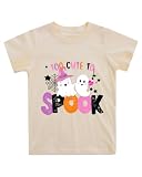 Geoyune Toddler Girls Halloween Shirt Cute Ghost Trick Or Treat Spooky T-Shirt for Kids 2T