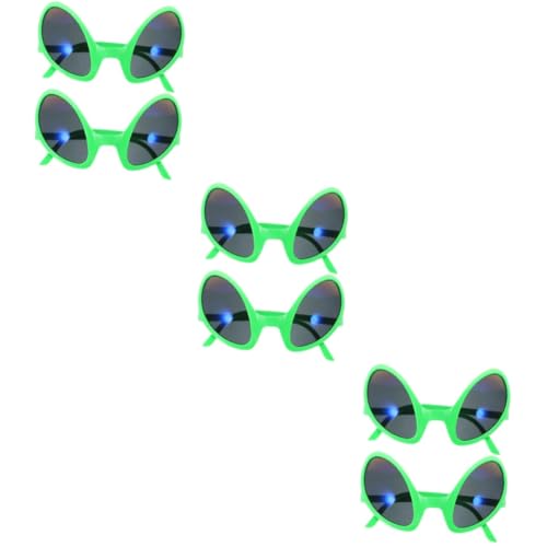 PRETYZOOM 3sets Funny Alien Glasses for Women Alien Costume Accessories Party Props Halloween Costumes Cosplay Eyewear 2pcs*3