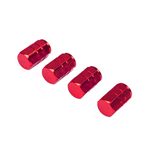 ohfruit 4Pcs lastbil fordon Racer Aluminiferous Däck gevär fälgar stjälm luft caps däck Röd