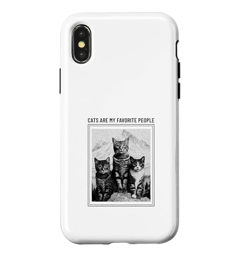 Cats Are My Favorite People (�t�@�j�[�L���b�g�X�e�[�g�����g) �X�}�z�P�[�X iPhone X/XS �p